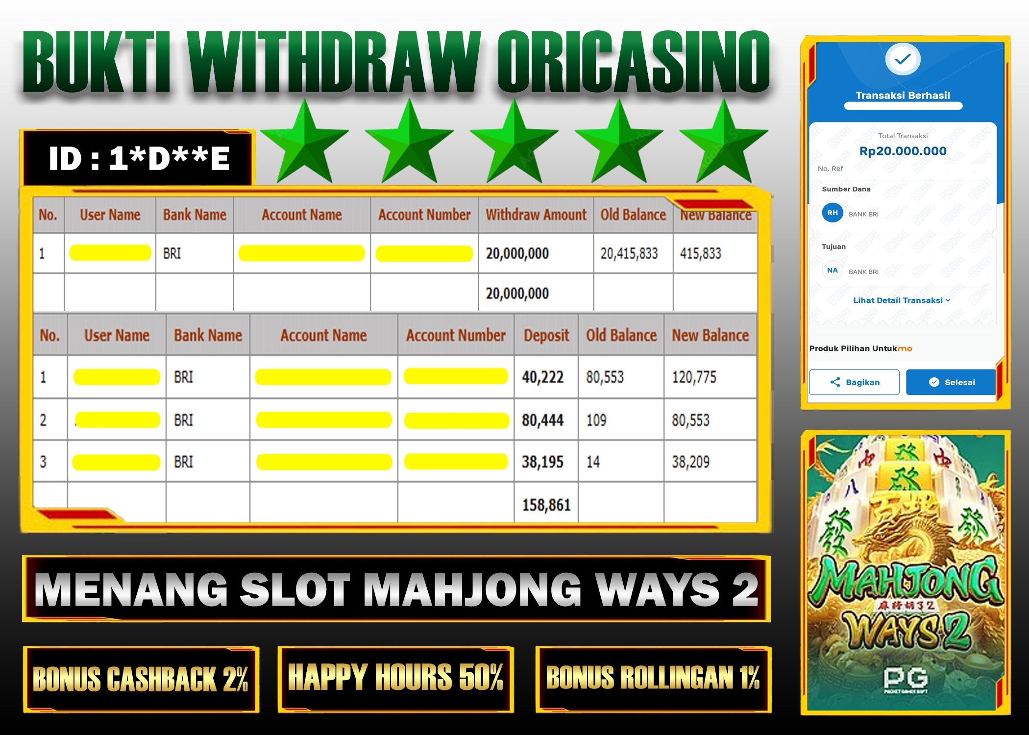 BUKTI KEMENANGAN SLOT MAHJONG WAYS 2 PROVIDER PGSOFT